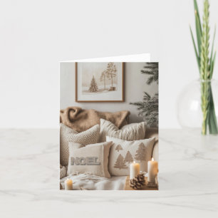 Minimalistische elegantie en gezellige kerst (Blan Feestdagen Kaart