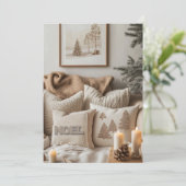 Minimalistische elegantie en gezellige kerst feestdagenkaart (Staand voorkant)