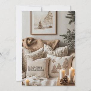 Minimalistische elegantie en gezellige kerst feestdagenkaart