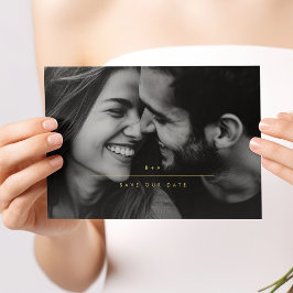 MINIMALISTISCHE elegantie Foto Save The Date Gold Folie Uitnodiging