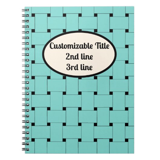 Minimalistische elegantie: geweven bandjes. Blauw  Notitieboek (Voorkant)