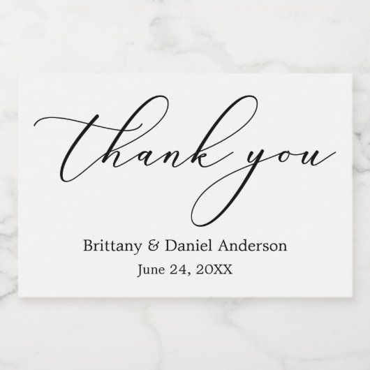 Minimalistische Elegantie Kalligrafie Bruiloft Min Sparkling Wijnetiket (Enkel label)