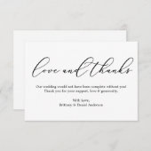 Minimalistische Elegantie Liefde en Bedankt Kallig (Voorkant / Achterkant)