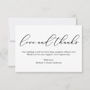 Minimalistische Elegantie Liefde en Bedankt Kallig
