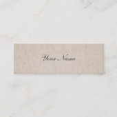 Minimalistische Elegantie Linnen Mini profiel kaar Mini Visitekaartje (Voorkant)