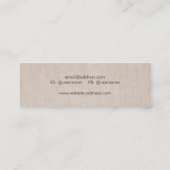 Minimalistische Elegantie Linnen Mini profiel kaar Visitekaartje (Achterkant)