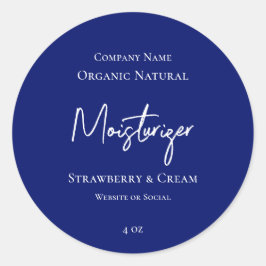 Minimalistische elegantie Marine Blue Beauty Produ Ronde Sticker