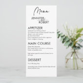 Minimalistische Elegantie | Modern Trouwtafelmenu Menu (Staand voorkant)