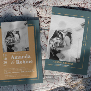 Minimalistische elegantie Moderne foto bruiloft Kaart