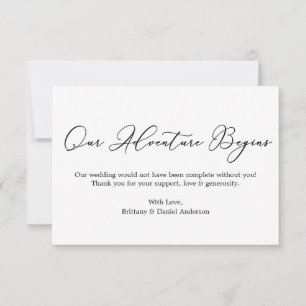 Minimalistische elegantie Onze avontuurlijke kalli Bedankkaart