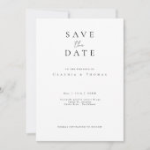 Minimalistische elegantie Save the Date Uitnodigin (Voorkant)