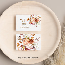 Minimalistische Elegantie Waterverf Dahlia bruilof Bedankkaart
