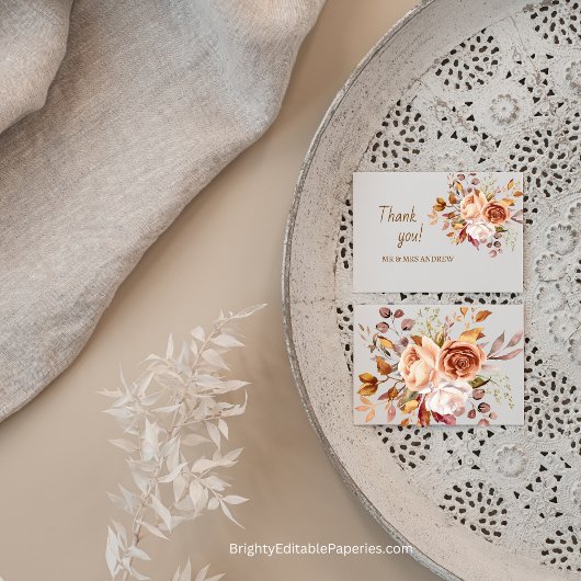 Minimalistische Elegantie Waterverf Dahlia bruilof Bedankkaart