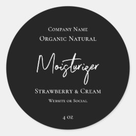 Minimalistische elegantie zwart-wit productlabel ronde sticker