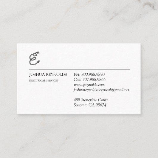 minimalistische elektricien visitekaartje (Voorkant)