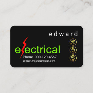Minimalistische Elektrische Bliksemschicht Visitekaartje