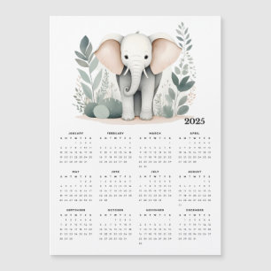Minimalistische Elephant Boho 2025 Magnetische Kal