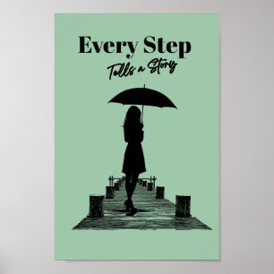 Minimalistische Elke Stap Vertelt een Verhaal Sali Poster