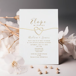 Minimalistische Elopement bruiloft receptie Kaart