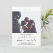 Minimalistische Elopement-foto Save The Date (Staand voorkant)