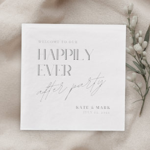 Minimalistische Elopement Ontvangstfeest Folie Servetten