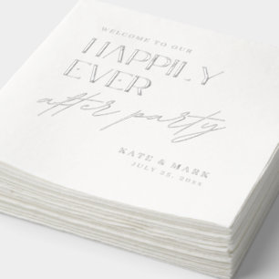 Minimalistische Elopement Ontvangstfeest Folie Servetten