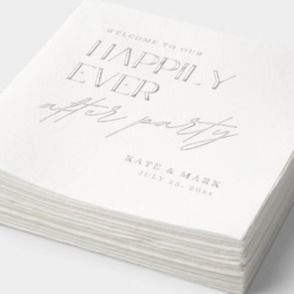Minimalistische Elopement Ontvangstfeest Folie Servetten
