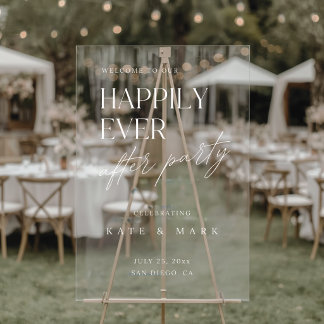 Minimalistische Elopement Ontvangstparty Welkom Acryl Bord