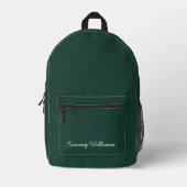 Minimalistische Emerald Green Professional Eenvoud Bedrukte Rugzak (Voorkant)
