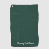Minimalistische Emerald Green Professional Eenvoud Golfhanddoek (Voorkant)