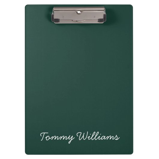 Minimalistische Emerald Green Professional Eenvoud Klembord (Voorkant)