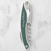 Minimalistische Emerald Green Professional Eenvoud Kurkentrekker (Achterkant)