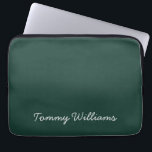 Minimalistische Emerald Green Professional Eenvoud Laptop Sleeve<br><div class="desc">Deze eenvoudige,  minimalistische kan worden gepersonaliseerd om een naam of een tekst van uw keuze op te nemen. Als u geen tekst wilt en liever een lege tekst wilt,  kunt u de tekst gewoon verwijderen.</div>
