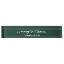 Minimalistische Emerald Green Professional Eenvoud Naambordje