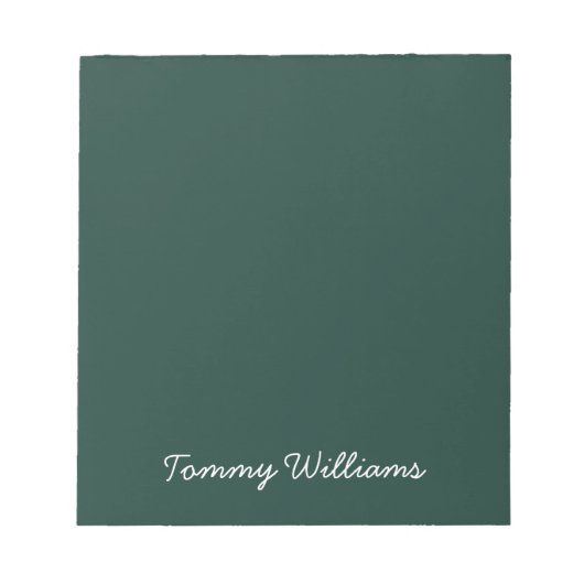 Minimalistische Emerald Green Professional Eenvoud Notitieblok (Voorkant)