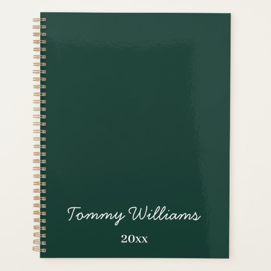 Minimalistische Emerald Green Professional Eenvoud Planner (Voorkant)