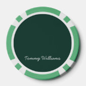 Minimalistische Emerald Green Professional Eenvoud Poker Chips (Achterkant)