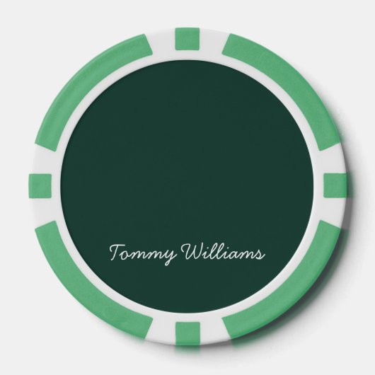 Minimalistische Emerald Green Professional Eenvoud Poker Chips (Voorkant)