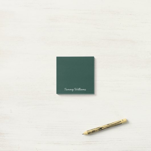 Minimalistische Emerald Green Professional Eenvoud Post-it® Notes (Op bureau)