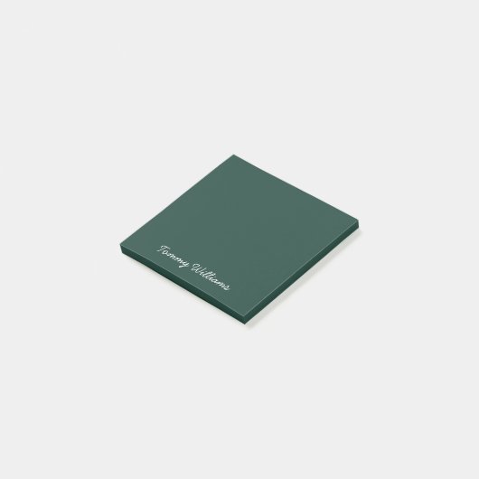 Minimalistische Emerald Green Professional Eenvoud Post-it® Notes (Schuin)