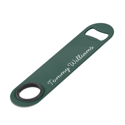 Minimalistische Emerald Green Professional Eenvoud Speed Flessenopener (Voorkant Gekanteld)