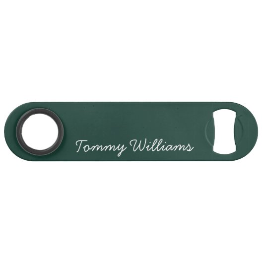 Minimalistische Emerald Green Professional Eenvoud Speed Flessenopener (Voorkant (Horizontaal))