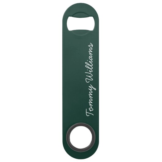 Minimalistische Emerald Green Professional Eenvoud Speed Flessenopener (Achterkant)