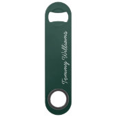 Minimalistische Emerald Green Professional Eenvoud Speed Flessenopener (Voorkant)