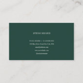 Minimalistische Emerald Green Professional Eenvoud Visitekaartje (Achterkant)