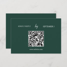 Minimalistische Emerald Green QR Code Wedding RSVP