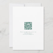Minimalistische Emerald Green Schrijven QR Code Tr Save The Date (Achterkant)