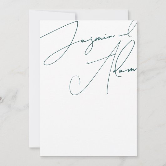 Minimalistische Emerald Groene Script Typografie B Kaart (Achterkant)