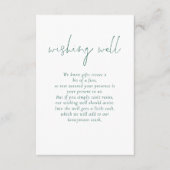 Minimalistische Emerald Text Wedding Wishing Well Informatiekaartje (Voorkant)