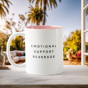 Minimalistische emotionele steun drank grap modern tweekleurige koffiemok